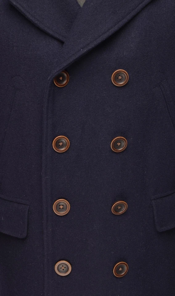 Men's GANT Rugger "The Doubler" Blue Wool Blend Double Breasted Overcoat Size XL - Image 3 of 4