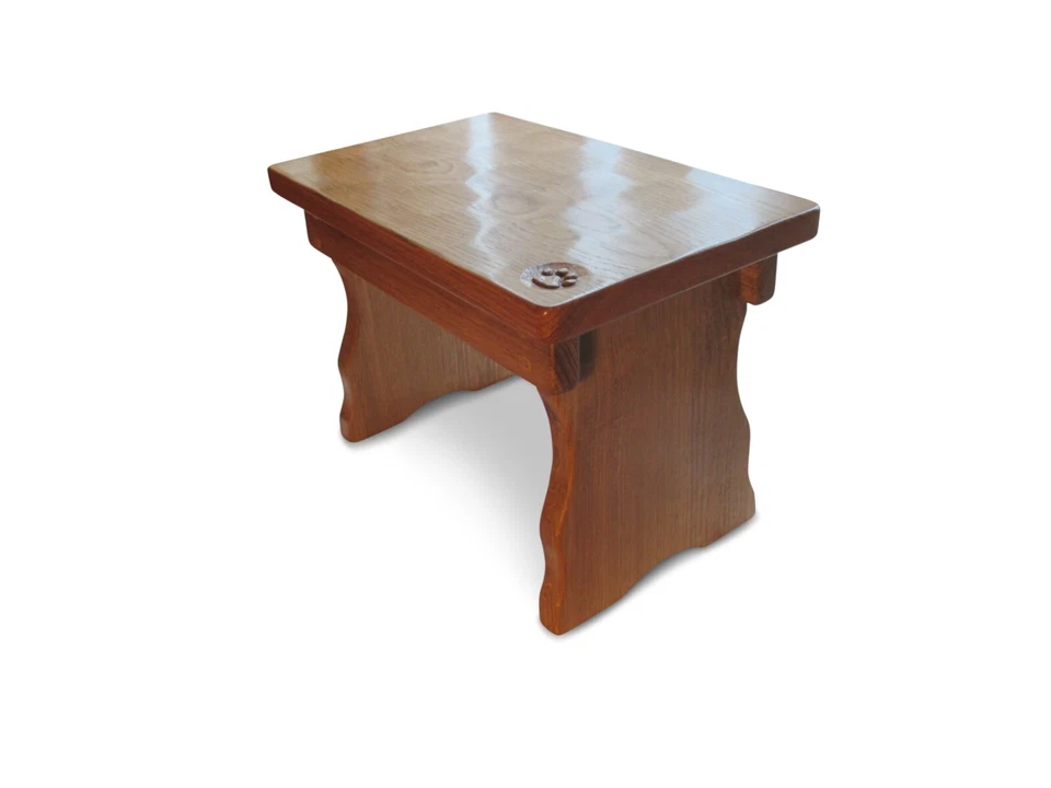 Christening stool Adzed- similar to mouseman, wrenman, Beaverman, P. R. Woodward - Image 2 of 3