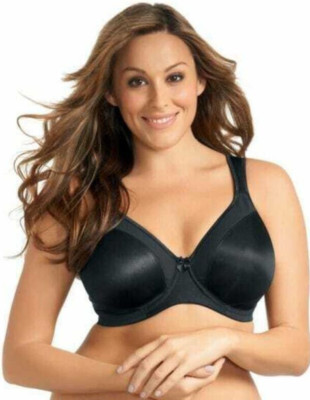 Goddess GD6131 Hannah Molded Side Support Minimizer Bra Black 36I *