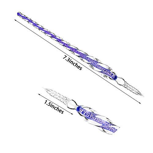 3 Pieces Handmade Glass Dip Pen, High Borosilicate Glass Elegant Crystal Glass - Picture 6 of 7