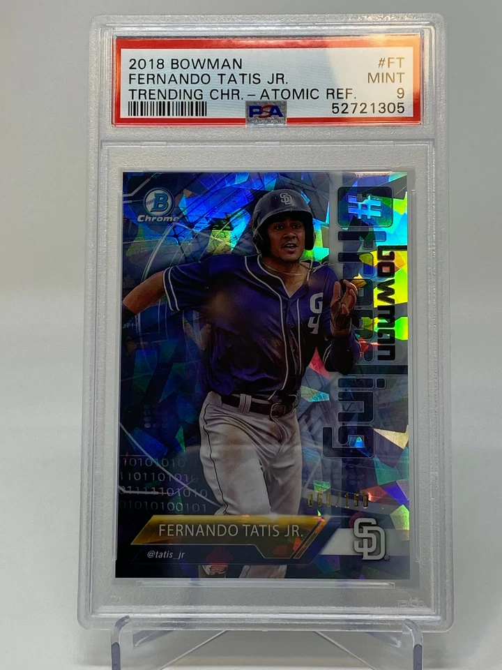 2018 Bowman   Fernando Tatis Jr.   ATOMIC REFRACTOR   Serial #69/150 ~ PSA 9 - Image 4 of 4