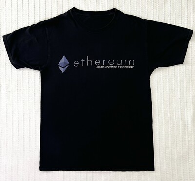 Ethereum Smart Contract ETH Ether Cryptocurrency T-Shirt Black MD 19  X 27 