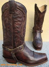 Sendra Boots Bikerboots braun vintage Farmer Stiefel Leder Handmade Gr. 41 - 44