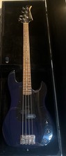 Silvertone 4-String P-Bass Style Electric Bass Guitar Blue   Plays Great   Read