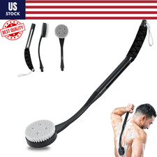 20.5" Long Handle Back Scrubber Shower Brush Body Exfoliating Brush Black