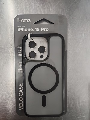 NEW iHome Magnetic Velo Phone Case for iPhone 15 Pro Black