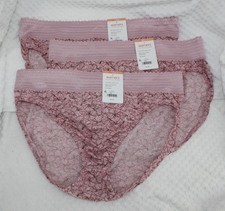 New set of 3 WARNER'S no muffin top HI CUT panties MAUVE PINK FLORAL 10/3XL