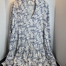 Flawless Floral Tunic Dress Womens S Tiered Pullover Short Ruffled Flared Boho