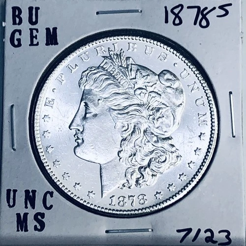 1878 S BU GEM MORGAN SILVER DOLLAR UNC MS+++ U.S. MINT RARE COIN 7123