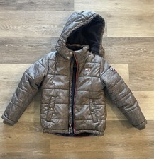 Tommy Hilfiger Boys Puffer Jacket Size 7 Gray Hooded Winter Coat