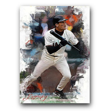 Omar Vizquel #9 Art Card Limited 17/50 Edward Vela Signed (San Francisco Giants)