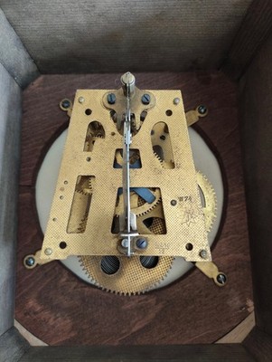 Genuine antique clock mechanism made of solid brass and metal JUNGHANS W74