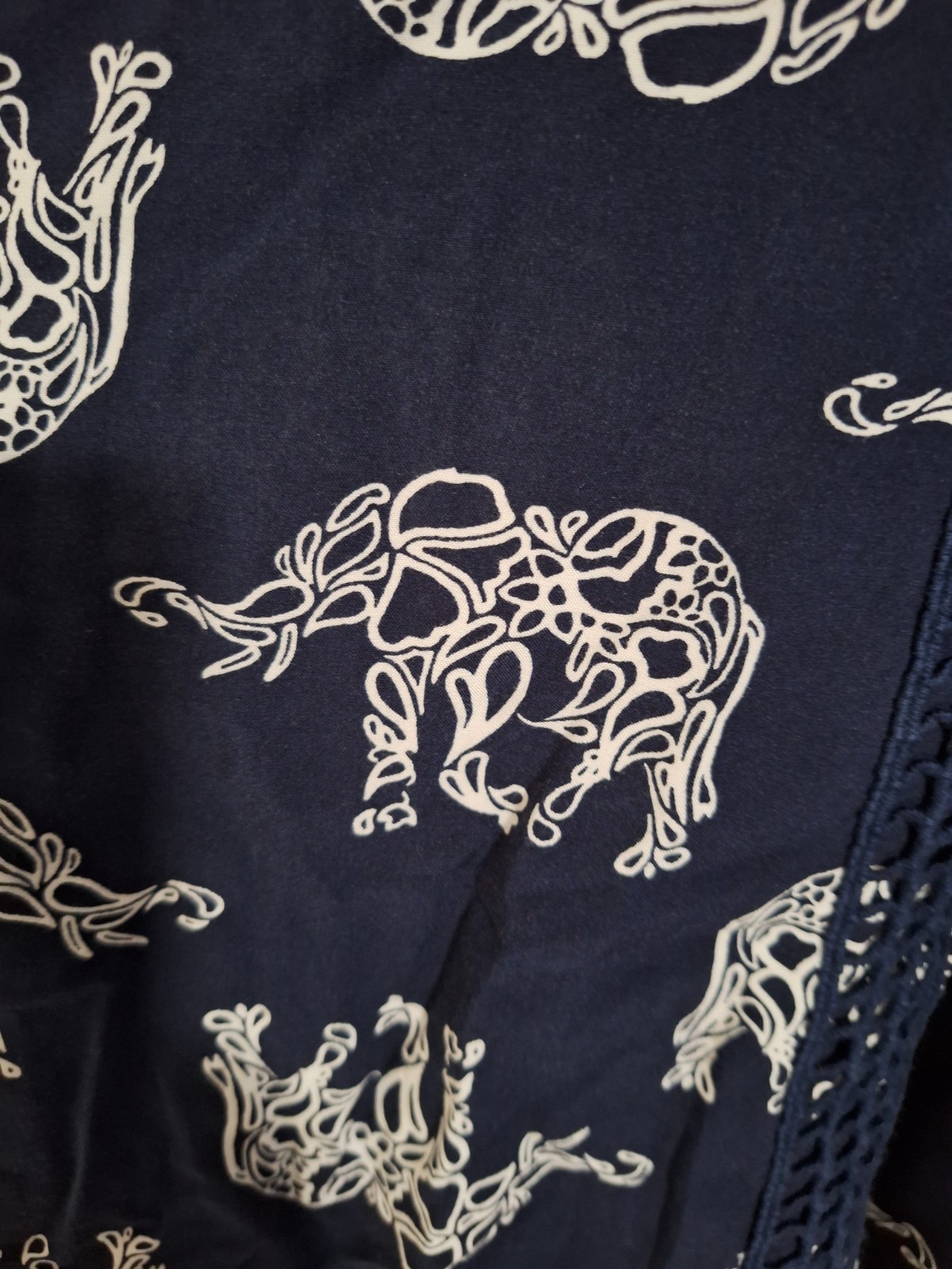 elephant pattern medium knee length long sleeve d… - image 5
