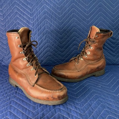 VTG. Field & Stream 989 Mens Upland Soft Moc Toe  Leather Hunting Boots Sz 9 C