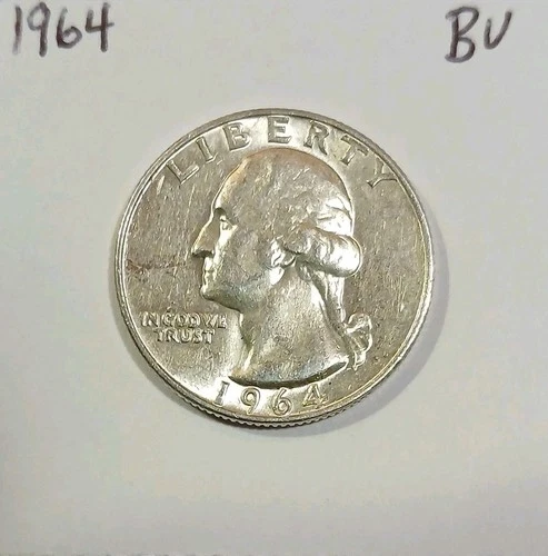 1964 (P) Washington Quarter Brilliant Uncirculated 90% Silver 25c