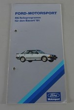 Brochure RS Parts Program Ford - Motorsport For The Ford Escort '81
