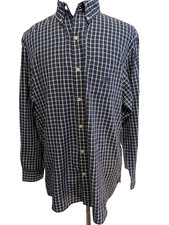 👕 CHEMISE CHAPS EASY CARE TWILL XL (TG) CARREAUX BLEU MARINE 60% COTON