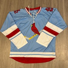 St. Louis Cardinals Baseball Blue Hockey Men's Jersey Promo Bally Sports Size XL