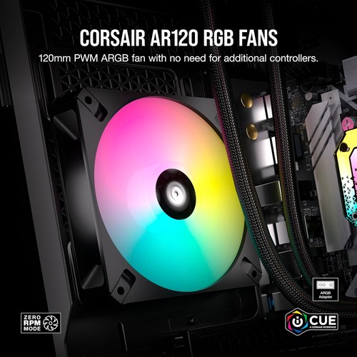 CORSAIR AR120 RGB 120mm ARGB-Compatible Fan, Triple Pack - Afbeelding 4 van 12