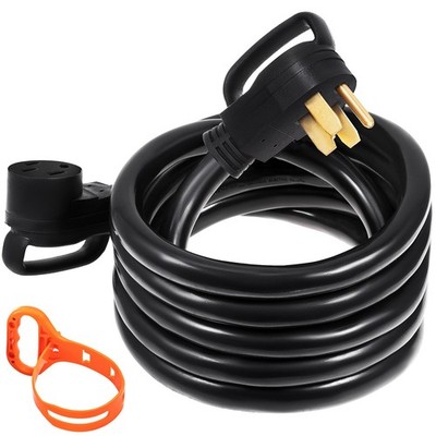 50ft 50A Industrial RV Cord, 6AWG Copper, Water-Resistant STW Jacket