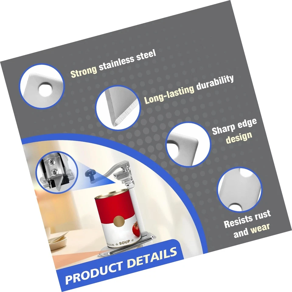 2-Pack Commercial Can Opener Blade Replacement, Durable Knife Parts Compatibl... - Image 3 of 4