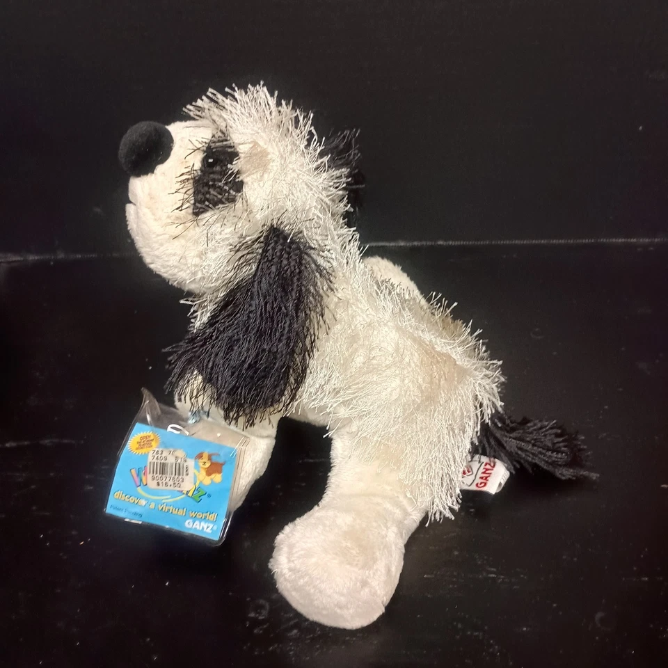 GANZ Webkinz Plush Stuffed Animal W/ Code HM192 Black White Cheeky Dog - Image 2 of 4