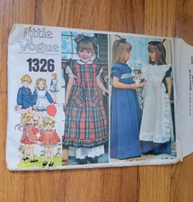 Vintage Little Vogue 1326 Girls Pageant Dress Pinafore Sewing Pattern Size 4
