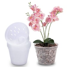 Orchid Pots with Holes 7 inch 5 Pack Clear Orchid Pot Plastic Plant Pot Flowe...