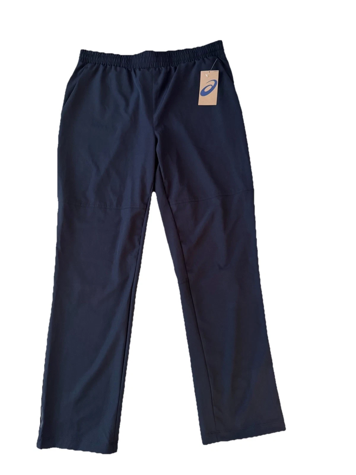 Asics Woven Stretch Back Welded Pocket Pants L Black Mens Stretch Reflective NWT