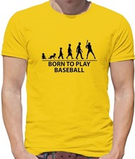 Born To Play Baseball - Mens T-Shirt - Base Ball Player Fan Love Bat
