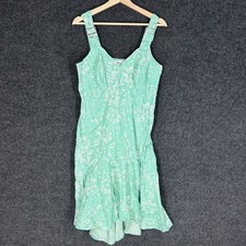 Together Dress Women M Medium Green Floral Sheath Midi V-Neck Zipper Sleeveless