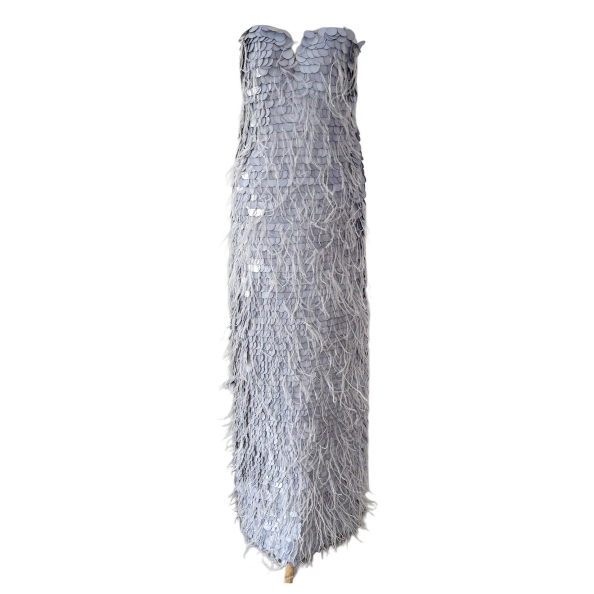 cult gaia blue feather dress RAISA GOWN main image 1