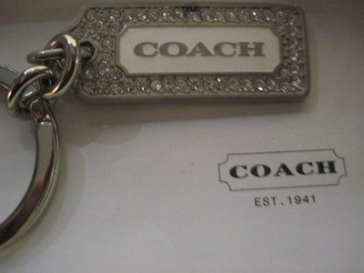 Coach Key fob purse charm Authentic #1707-L Loz Pave crystals new in box silver