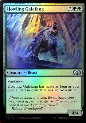 X 1 Howling Galefang FOIL NM-M Wilds of Eldraine 175 MTG Magic The Gathering