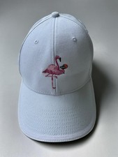 Unisex TOMMY BAHAMA White Adjustable Baseball /golfHat Cap Pink Flamingo Martini