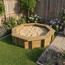 Wooden Sandpit - 4ft Octagonal – 295mm Height – 44mm Thick Wall