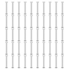 50 Sets Chicago Screws, 4x50mm DxH Phillips Binding Post Screw Rivets,Silver