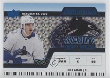2022-23 Credentials Debut Ticket Access Horizontal Blue 7/99 Nils Aman #147 ba4