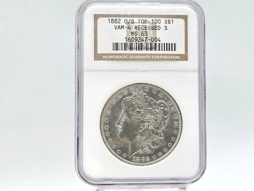 1882 O/S NGC MS63 VAM-$ Recessed S Morgan Silver Dollar **Hot 100** 47-004