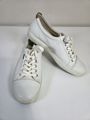 Ecco Womens Soft 7 Low Sneakers White Leather Shoes sz 10 Shoes