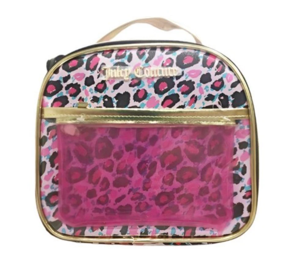 NEW Juicy Couture Leopard Pattern Pu Rounded Case Organizer