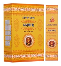 Ayurvedic Incense Sticks Amber Fragrances Natural Masala Agarbatti 15gX12 Pack