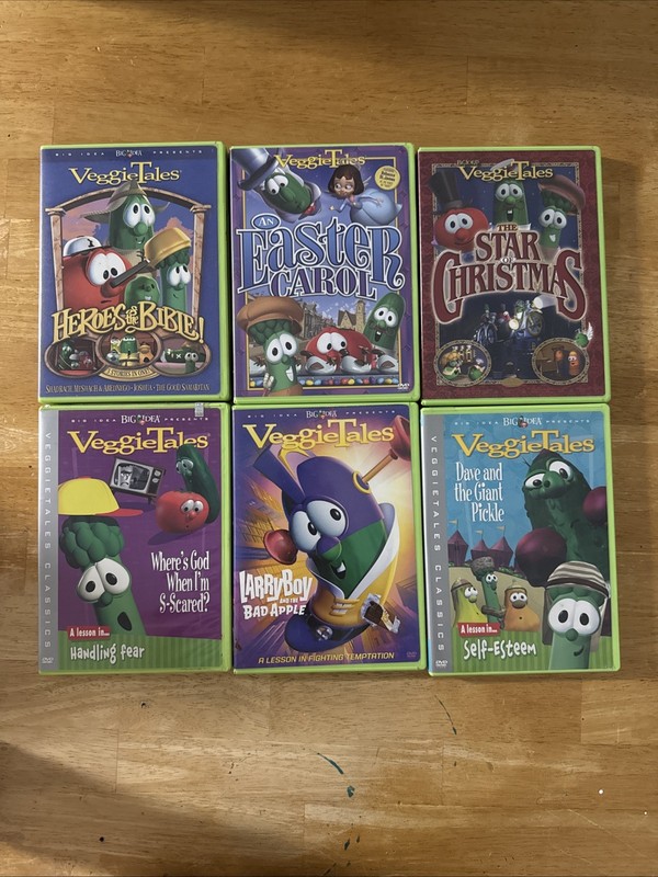 Lot of 6 Veggietales DVD Lot Animated Christian Children Family Movies OOP