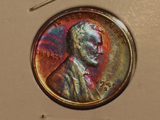 1949-S @ Rainbow" toned old Lincoln Penny.!!