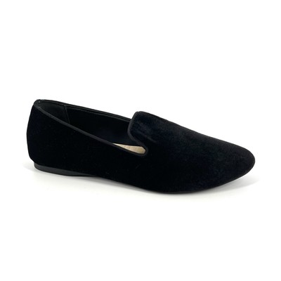 Birdies Starling Flats Womens Size 8.5 Black Velvet Slip-On Loafers Shoes