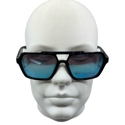 Columbia C573SPN 004 Black Blue Mirror Polarized Navigator Sunglasses NEW