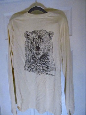 Columbia Mens Isbjorn Long Sleeve Tee, Cream, Size M