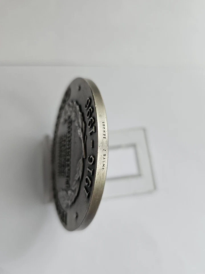 Médaille François MITTERRAND 1916-1996 bronze argenté par J. BALME - Photo 3/4