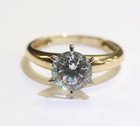 14k yellow gold 8mm round CZ cubic zirconia ring solitaire engagement 3.0g 7.25 — photo 2