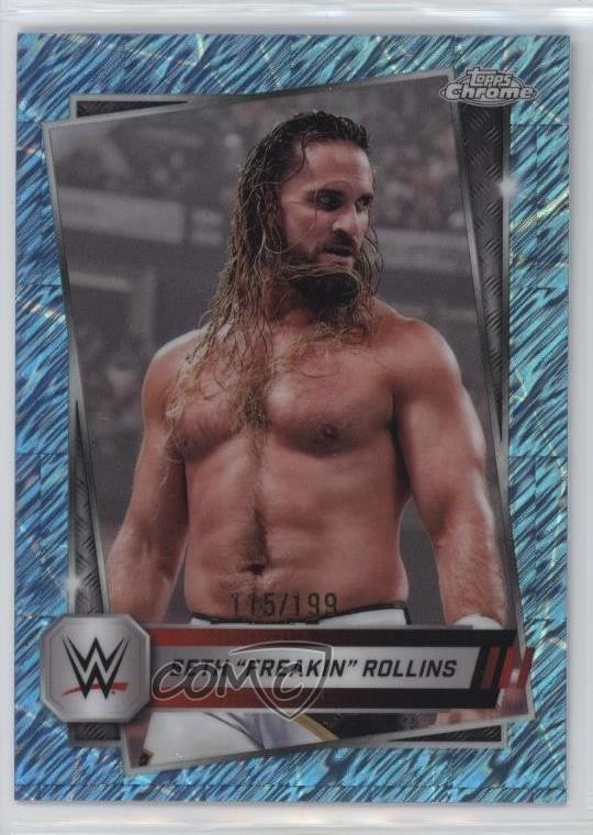 2025 Topps Chrome WWE Aqua Shimmer Refractor /199 Seth Rollins Freakin #5 1h2l